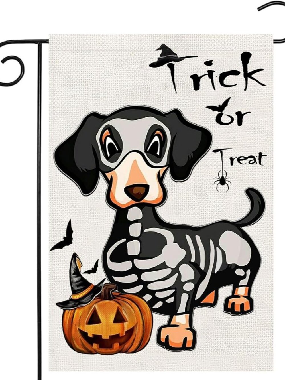 Halloween Trick or Treat Garden Flags 12x18 Double Sided, Ghost Dog Yard Flag fo